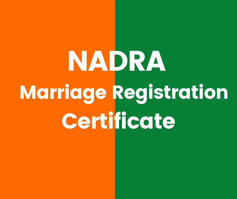 NADRA Marriage Registration Certificate